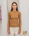 BASERANGE Long Sleeve T-Shirt TTML Collection Ribbed Cotton Portugal BAS-TTML-RB-SU25-ALAMILLO BROWN